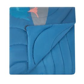 Camping Blanket 75" x 52" Wearable Warm Stadium Blanket Outdoor Printed