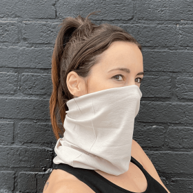 Hemless Neck Gaiter Face Mask for Fishing & Outdoor Activities (Color: Grey)